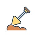 Color illustration icon for Dig, work and construction