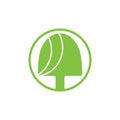 Dig shovel plant leaf geometric logo vector