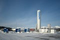 Digerneset, Norway - February 10, 2024: Gasum - Truck natural gas filling station in Norway. Filling the vehicle with natural gas. Royalty Free Stock Photo