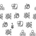 Digestion Disease And Treatment Icons Set Vector