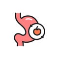 Digestion food line icon. Isolated vector element.