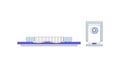 Digestion and Peristalsis. linear pump, water pumping, white background