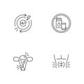 Digestive disorders linear icons set