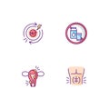 Digestive disorders RGB color icons set