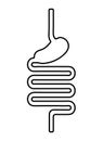 Digestive system icon in flat style. Digestive tract outline.