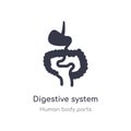 digestive system outline icon. isolated line vector illustration from human body parts collection. editable thin stroke digestive Royalty Free Stock Photo