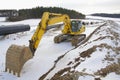 Digger on a construction site