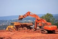 Digger and Dump Truck Royalty Free Stock Photo