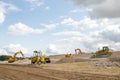 A digger`s moving soil