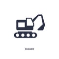 digger icon on white background. Simple element illustration from history concept