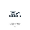 Digger toy icon vector. Trendy flat digger toy icon from toys collection isolated on white background. Vector illustration can be Royalty Free Stock Photo