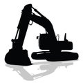 Digger work machine black silhouette