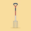 Digging Fork Vector Icon Illustration. Handy Tools Vector. Flat Cartoon Style Suitable for Web Landing Page, Banner, Flyer,