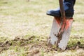 Digging ground in the field