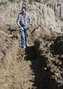 Digging house foundations Royalty Free Stock Photo