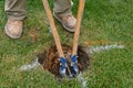 Digging a pole hole for a new fence