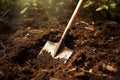 Digging and shovel, ground, land work and agriculture Royalty Free Stock Photo