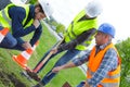 Digging at side street Royalty Free Stock Photo