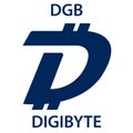 Digibyte Coin cryptocurrency blockchain icon. Virtual electronic, internet money or cryptocoin symbol, logo