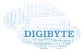 Digibyte cryptocurrency coin word cloud.