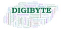 Digibyte cryptocurrency coin word cloud.