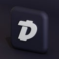 Digibyte cryptocurrency symbol logo 3d illustration