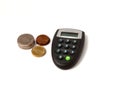A digipass with coins Royalty Free Stock Photo
