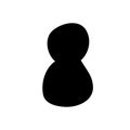 Digit number 8 eight black bold in childlike style isolated on white background. For font, typography, branding, logo, lettering,