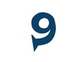 Digit number 9. Vector. Logo for the company. Icon for the site. Separate digit from the alphabet.