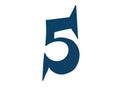 Digit number 5. Vector. Logo for the company. Icon for the site. Separate digit from the alphabet.