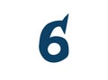 Digit number 6. Vector. Logo for the company. Icon for the site. Separate digit from the alphabet. Royalty Free Stock Photo