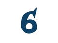 Digit number 6. Vector. Logo for the company. Icon for the site. Separate digit from the alphabet.