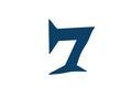 Digit number 7. Vector. Logo for the company. Icon for the site. Separate digit from the alphabet.