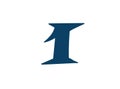 Digit number 1. Vector. Logo for the company. Icon for the site. Separate digit from the alphabet. Royalty Free Stock Photo