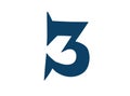 Digit number 3. Vector. Logo for the company. Icon for the site. Separate digit from the alphabet. Royalty Free Stock Photo