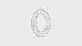 Digit zero formed by intersecting plexus-style lines on light background Royalty Free Stock Photo