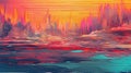 Digital Aberrations: High-Definition Glitch Background Mural in Saturated Colors