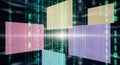 Digital Abstract Background with Binary Code and Colorful Rectangles Royalty Free Stock Photo