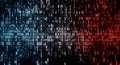 Digital Abstract Background Blue and Red Glowing Data Blocks on Black Royalty Free Stock Photo