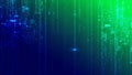 Digital Abstract Background with Falling Binary Code Streams in Blue and Green Neon Gradients Keywords: digital Royalty Free Stock Photo