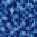 Abstract Pixel Mosaic Pattern in Blue Tones â Seamless Digital Background Royalty Free Stock Photo