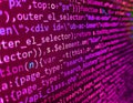 Digital abstract bits data stream, cyber pattern digital background. IT coding on monitor screen. Letters, chars, and digits. Php Royalty Free Stock Photo