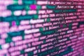 Digital abstract bits data stream, cyber pattern digital background. Lots of digits on the computer screen. Python programming Royalty Free Stock Photo