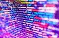 Digital abstract bits data stream, cyber pattern digital background. Programmer Typing New Lines of HTML Code. SEO concepts for Royalty Free Stock Photo