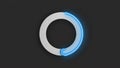 Abstract Blue Neon Ring Indicator Showing Data Loading Progress On Dark Background Royalty Free Stock Photo