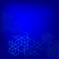 Digital abstract boxes on blue background. lines and cube Vector illustration