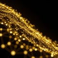 A digital abstract composition depicting a network of interconnected gold nodes and Royalty Free Stock Photo