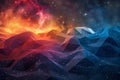 Digital abstract data visualization with graphs and lines, geometric shapes. The image is generated with the use of an AI. Royalty Free Stock Photo