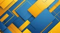 Abstract Geometric Pattern with Overlapping Blue and Yellow Rectangles Royalty Free Stock Photo