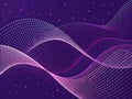 Purple Abstract Background with Curved Dots and Lines Royalty Free Stock Photo